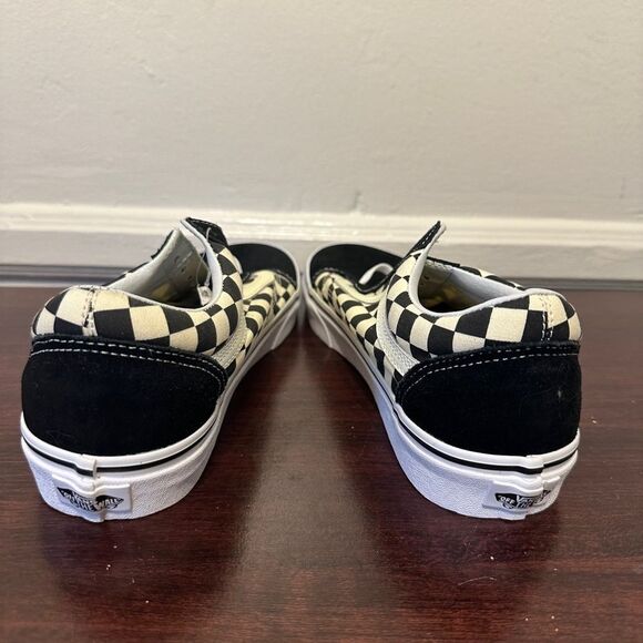 Vans Men's Black and Cream Old Skool Checkerboard Shoe size 9, new - Picture 5 of 9